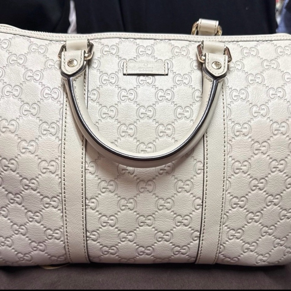 Gucci Ivory Boston Guccissima